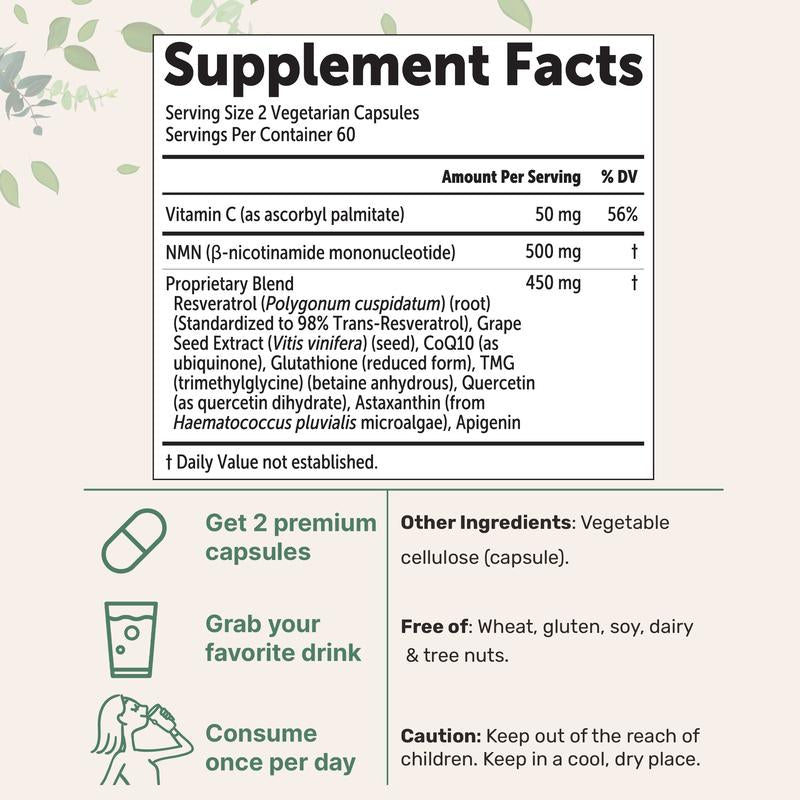 Micro Ingredients NMN Complex® | 10-1 Complex, Zero Filler, Pure NMN