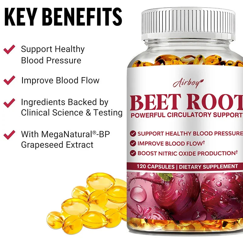 Beet Root Supplement | Support Blood Pressure, Heart Health & Improves Circulation