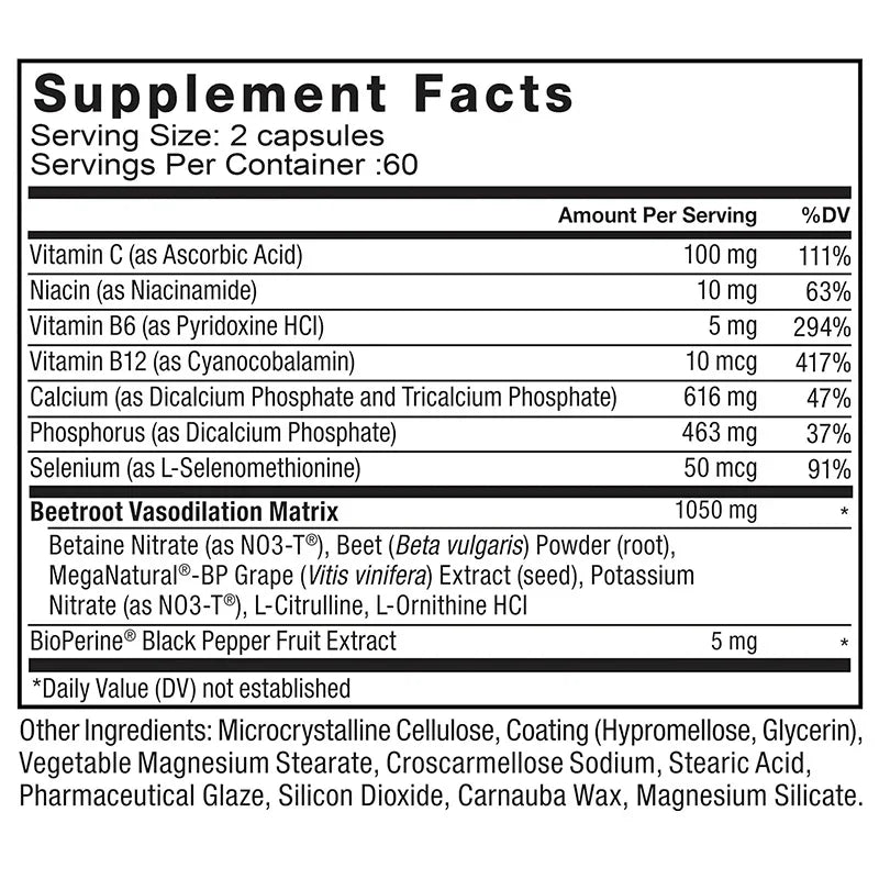 Beet Root Supplement | Support Blood Pressure, Heart Health & Improves Circulation