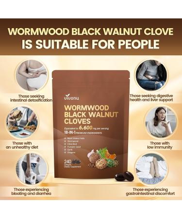 Wormwood Black Walnut Cloves | 18 in 1 Herbal Ingredients