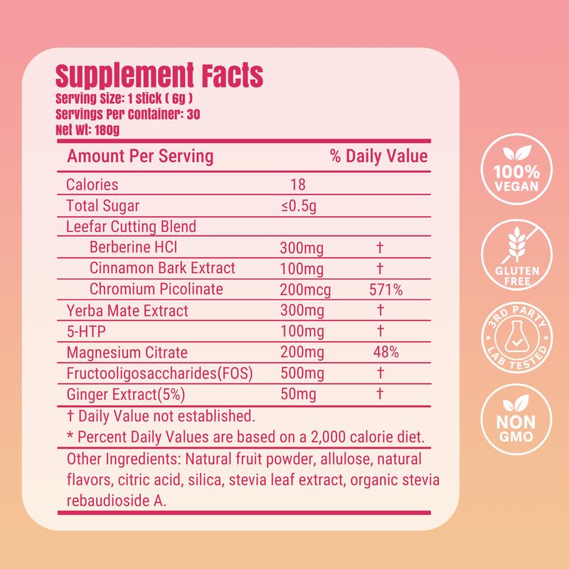 LeeFar Cutting Drink Mix – Berberine, Chromium, 5-HTP, Yerba Mate & Magnesium