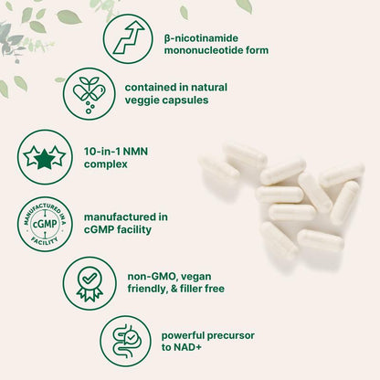 Micro Ingredients NMN Complex® | 10-1 Complex, Zero Filler, Pure NMN