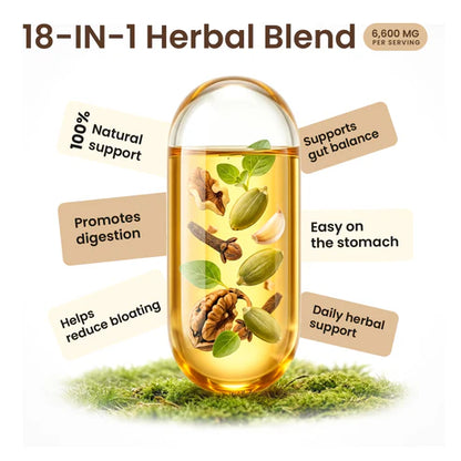 Wormwood Black Walnut Cloves | 18 in 1 Herbal Ingredients