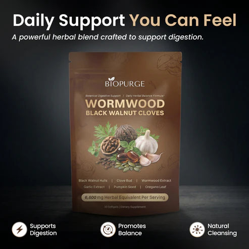 Wormwood Black Walnut Cloves | 18 in 1 Herbal Ingredients