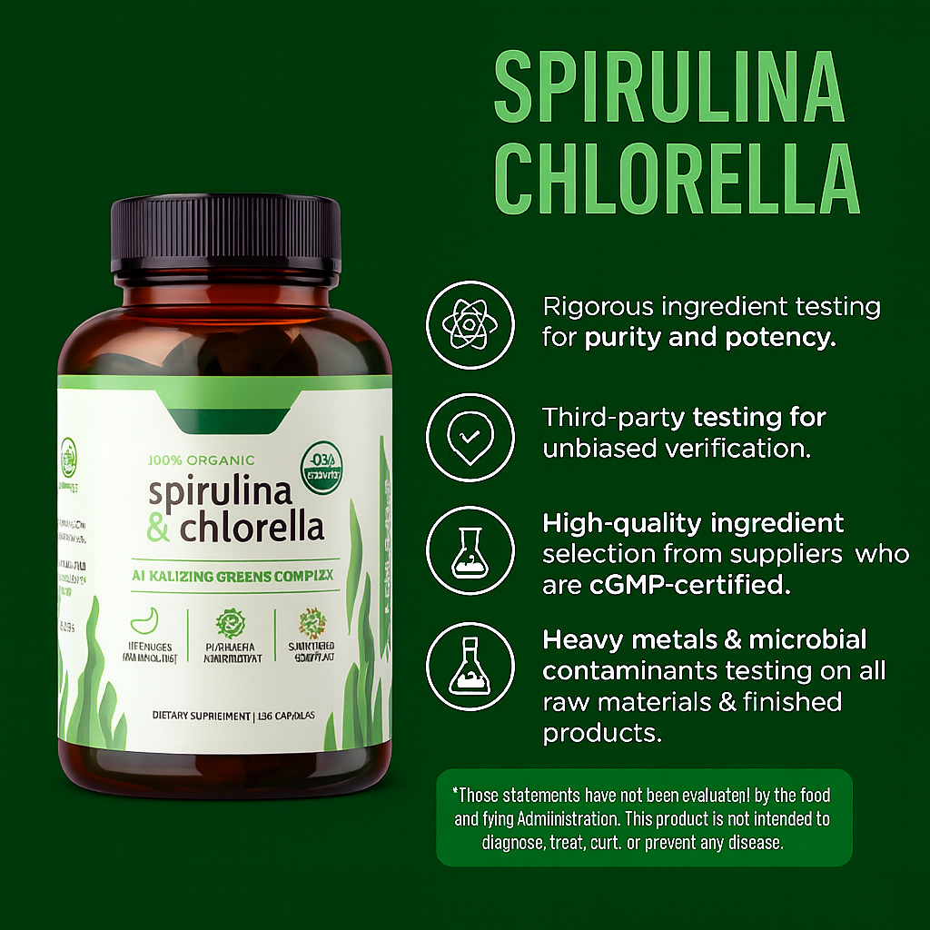 Spirulina Chlorella | Natural Glucose Control, Detox and Antioxidant