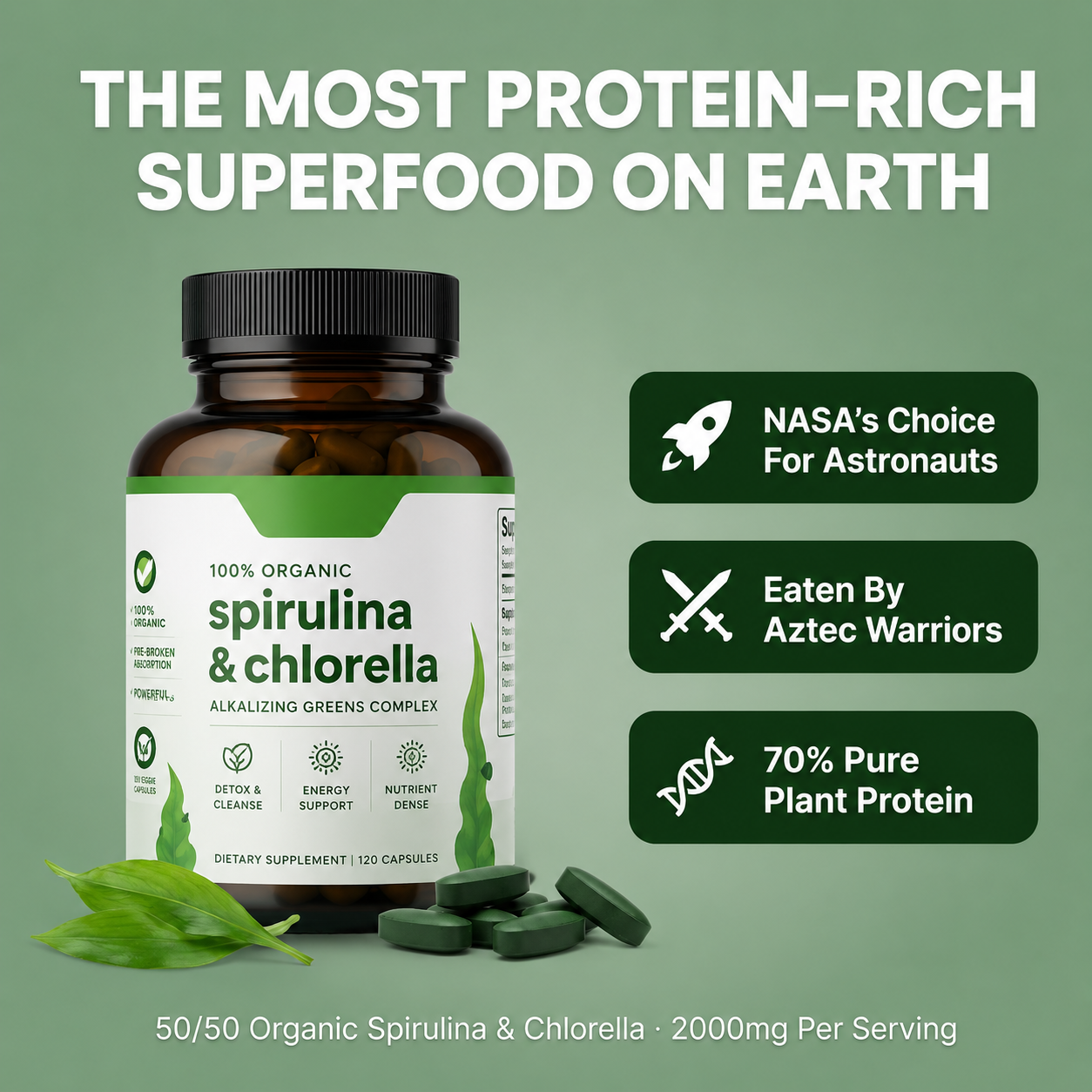Spirulina Chlorella™ | Natural Detox & Glucose Support