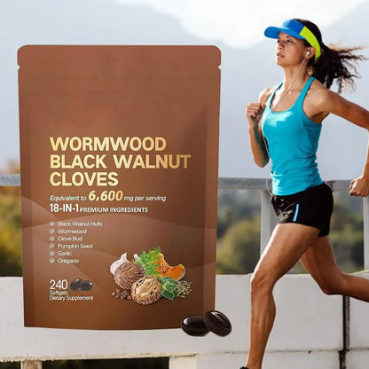 Wormwood Black Walnut Cloves | 18 in 1 Herbal Ingredients